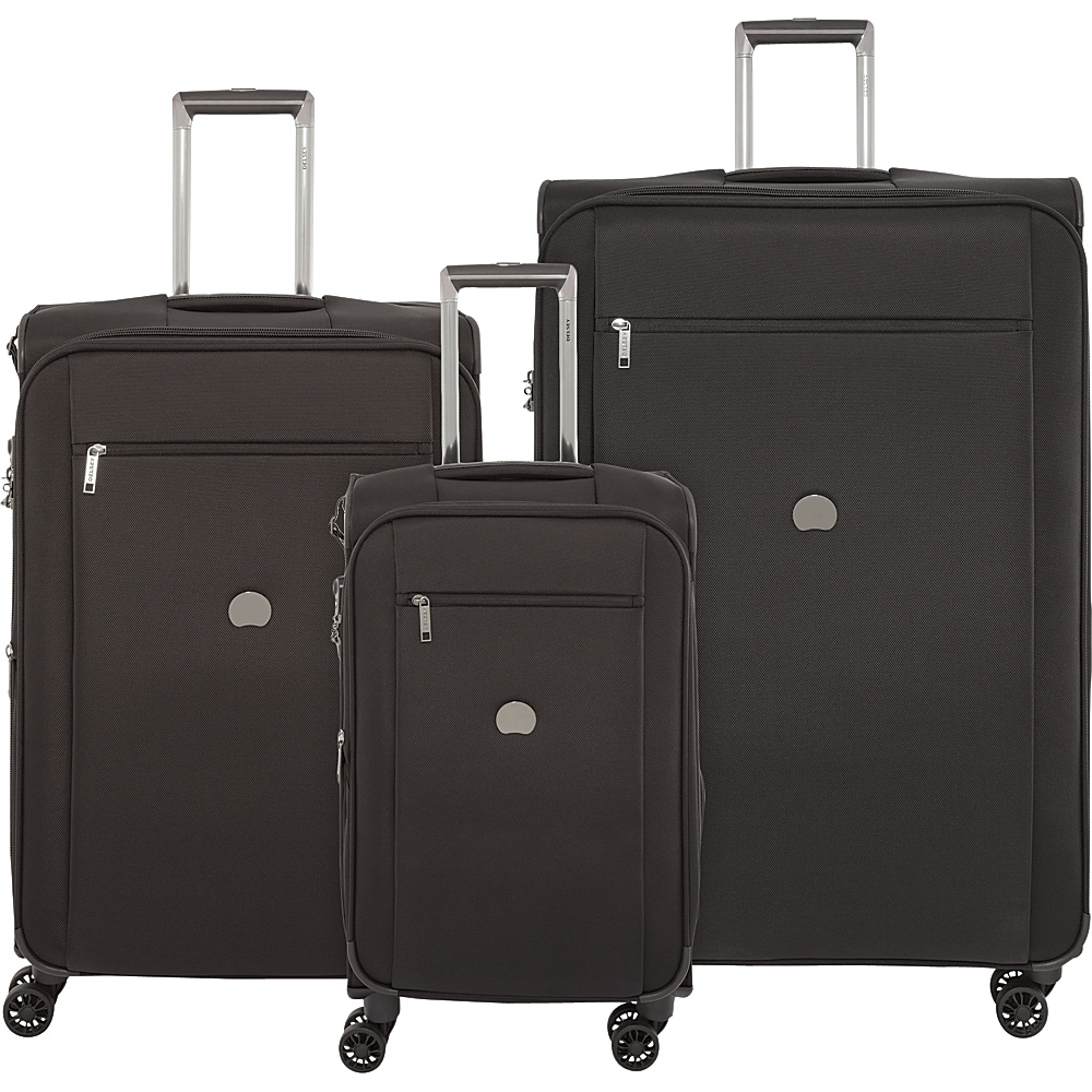Delsey Montmartre 3 Piece Spinner Luggage Set Black Delsey Luggage Sets