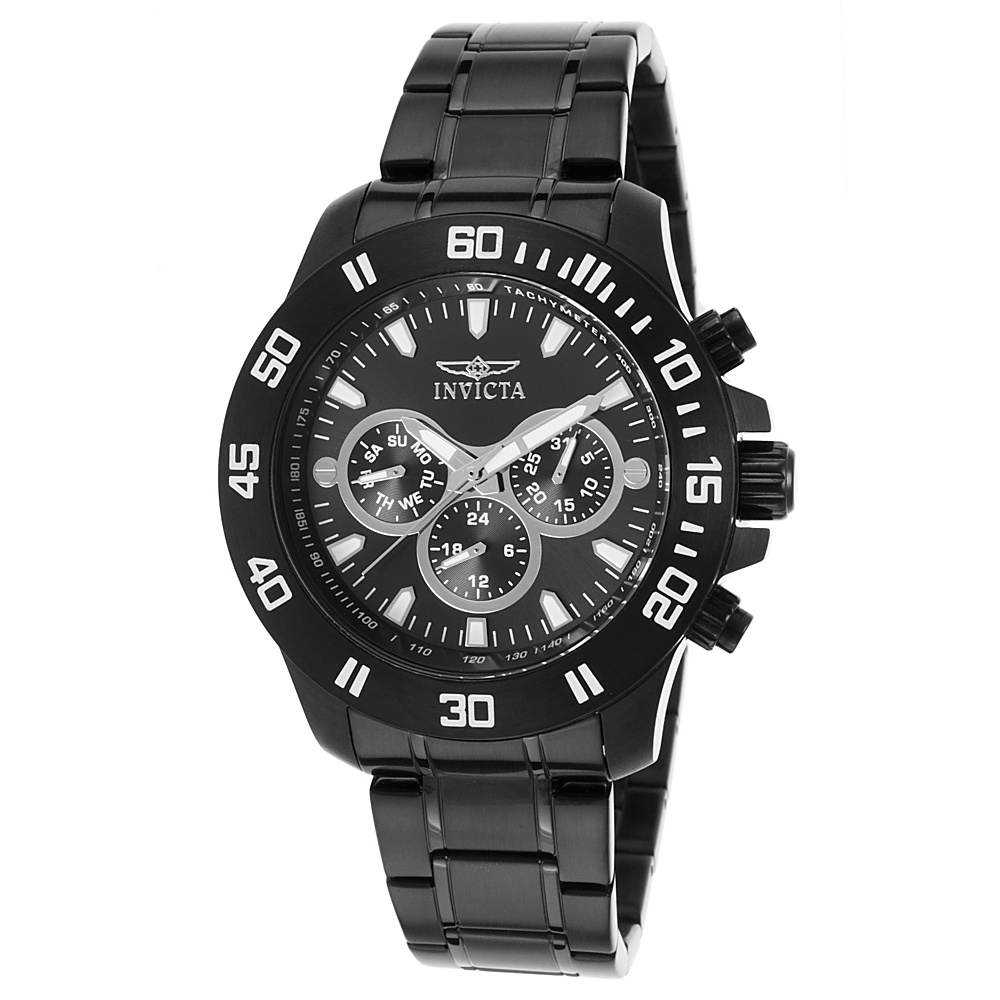 Invicta Watches Mens Specialty Multi Function Ion Plated Steel Watch Black Invicta Watches Watches