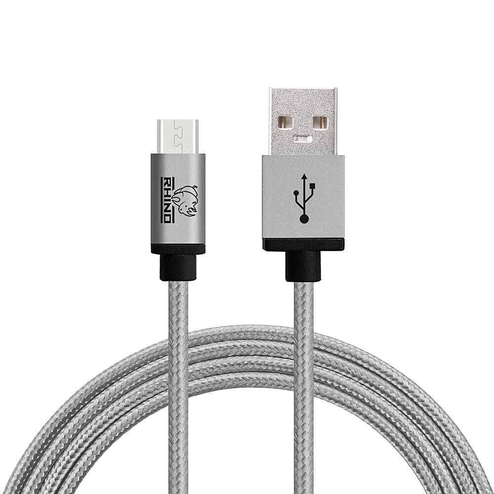 Rhino Micro USB Cable 6.6ft. 2 Pack Grey Rhino Electronic Accessories