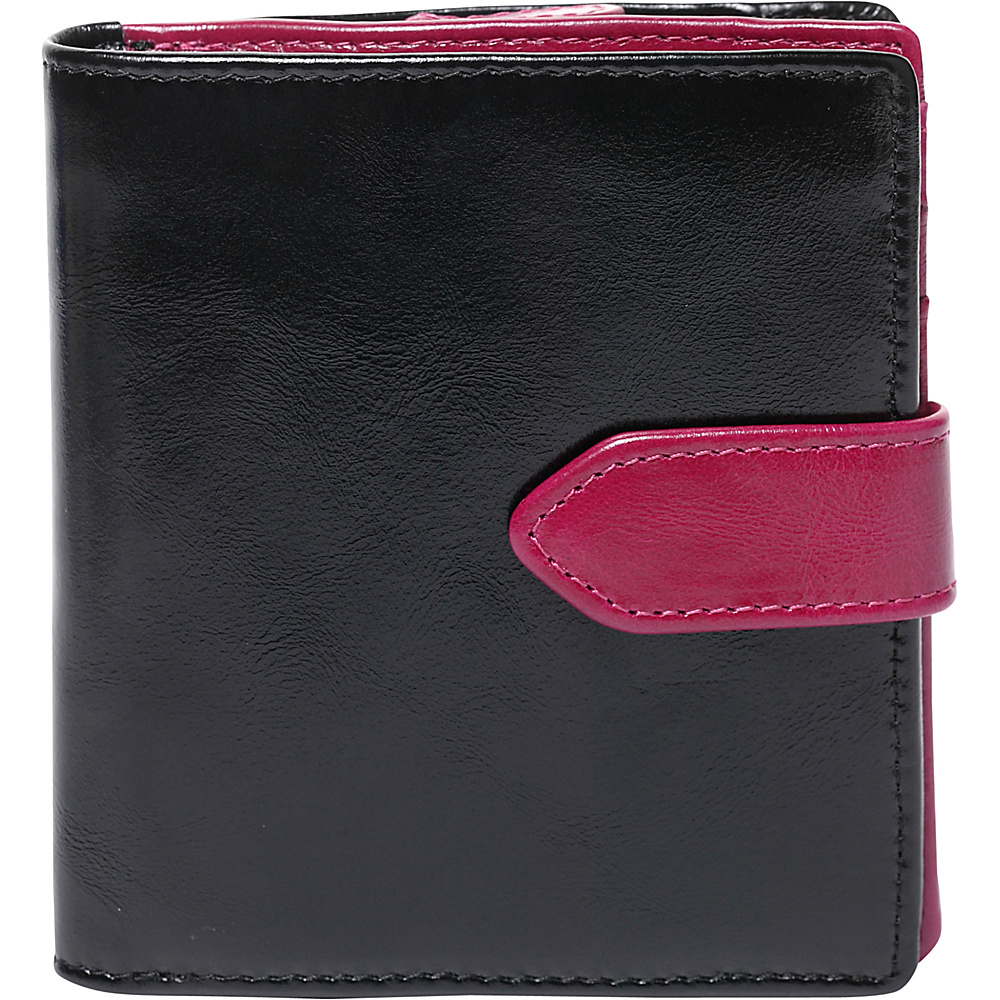 Vicenzo Leather Dierdra Compact Leather Wallet Black Vicenzo Leather Women s Wallets