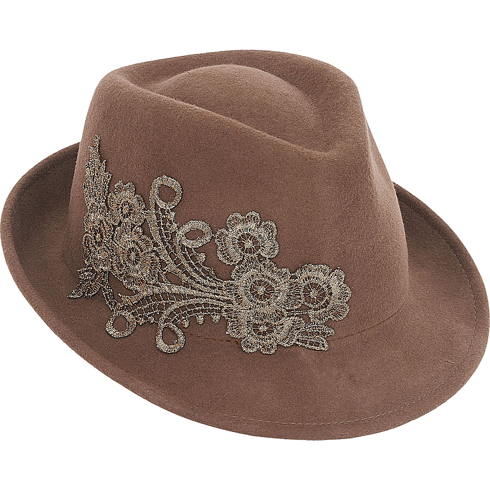 Adora Hats Wool Felt Fedora Hat Pecan Adora Hats Hats Gloves Scarves