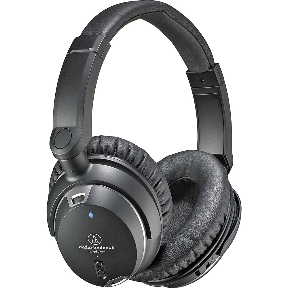 Audio Technica QuietPoint Active Noise Canceling Over The Ear Headphones Black Audio Technica Headphones Speakers
