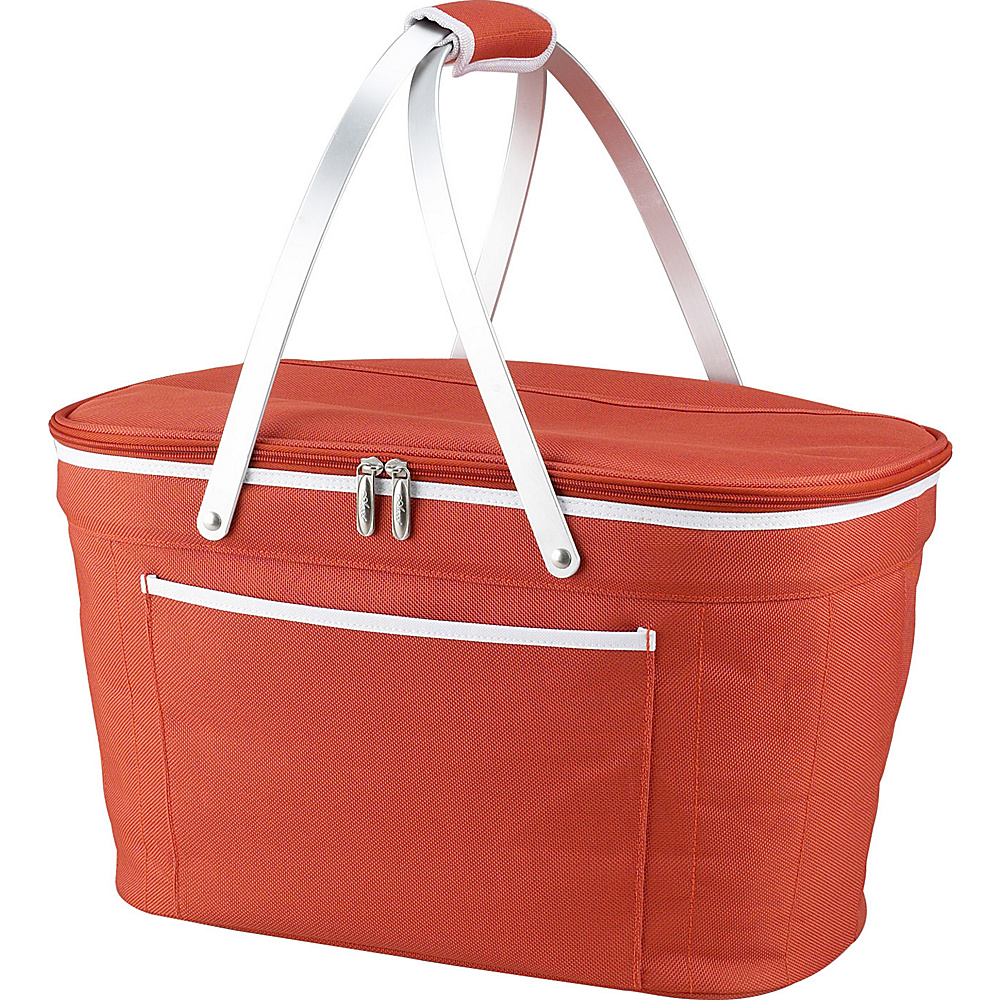 Picnic at Ascot Stylish Insulated Market Basket Picnic Tote with Sewn in Aluminum Frame Orange Picnic at Ascot Outdoor Coolers