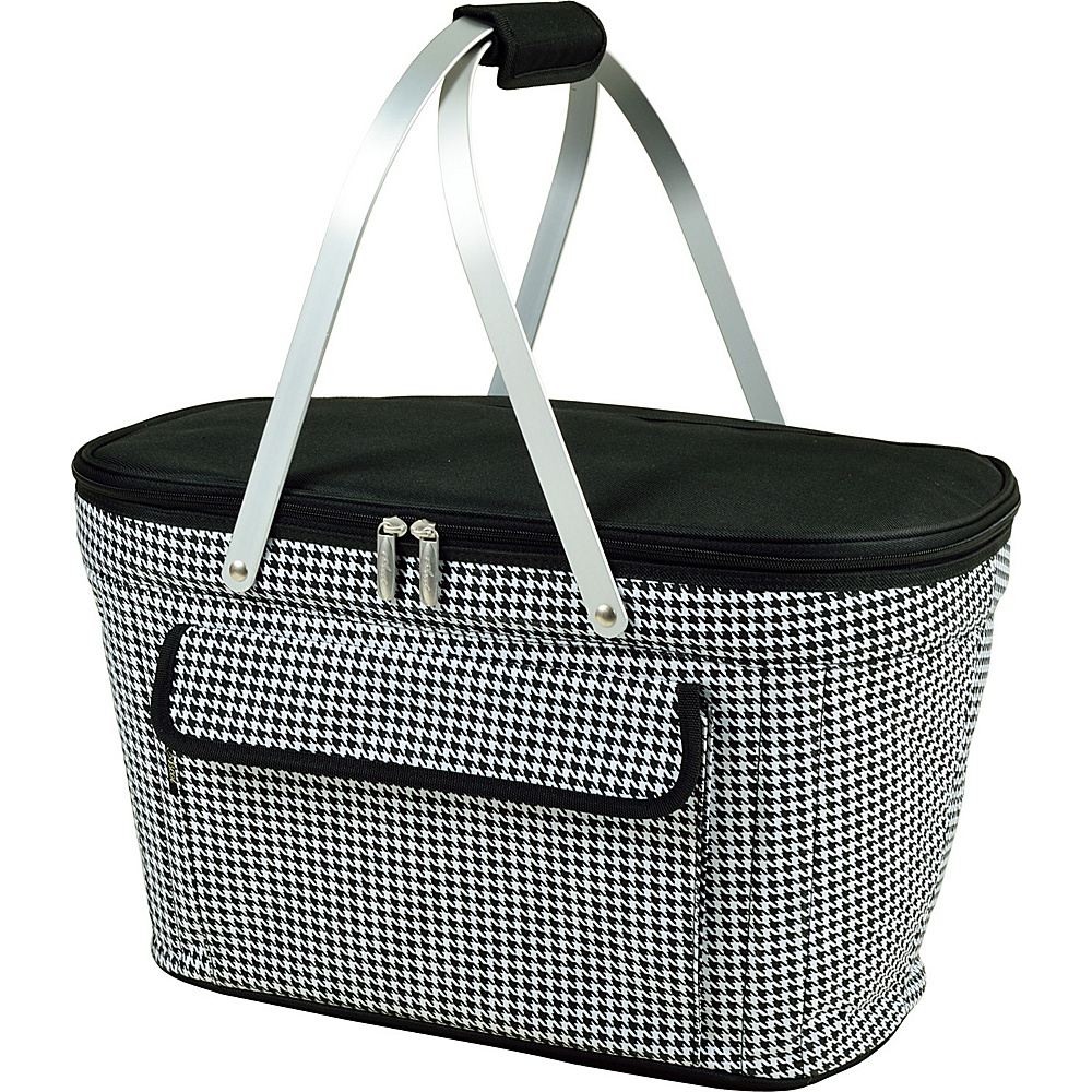 Picnic at Ascot Stylish Insulated Market Basket Picnic Tote with Sewn in Aluminum Frame Houndstooth Picnic at Ascot Outdoor Coolers