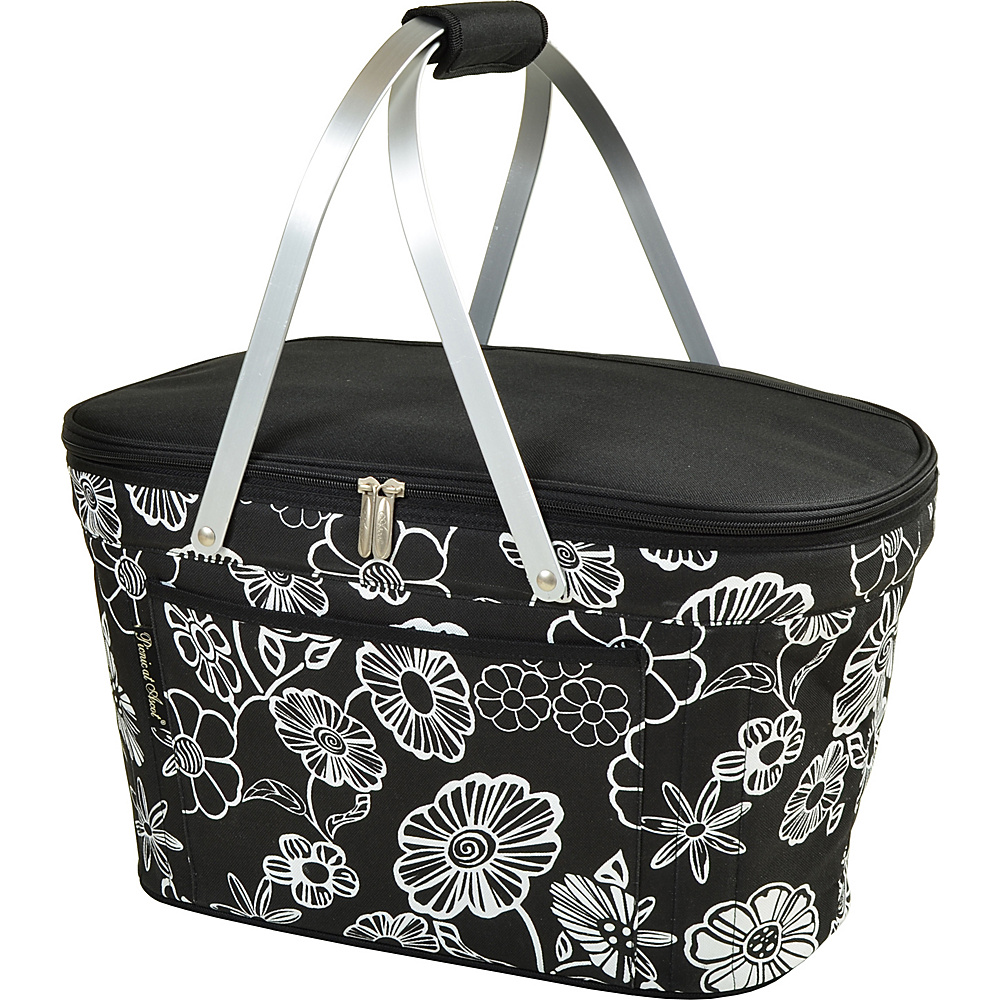 Picnic at Ascot Stylish Insulated Market Basket Picnic Tote with Sewn in Aluminum Frame Night Bloom Picnic at Ascot Outdoor Coolers