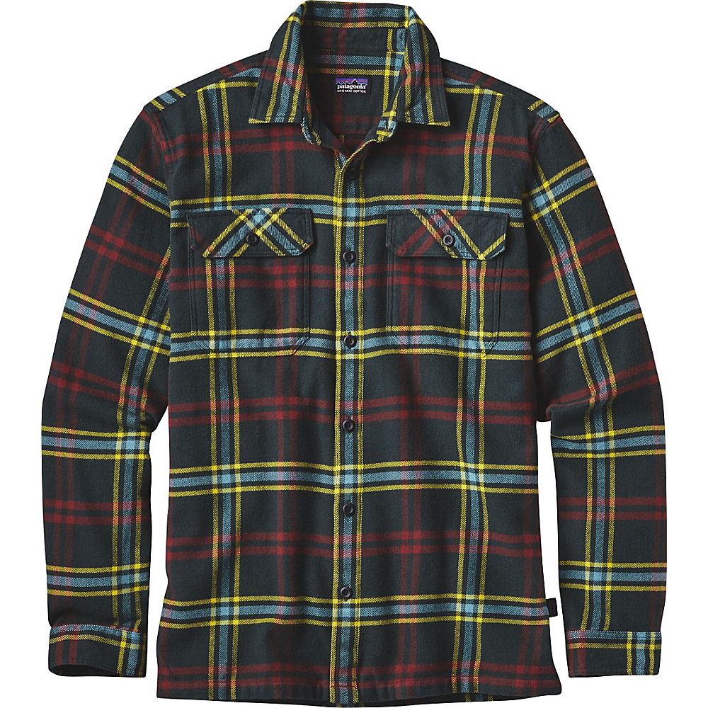Patagonia Mens Long Sleeve Fjord Flannel L Windrow Carbon Patagonia Men s Apparel