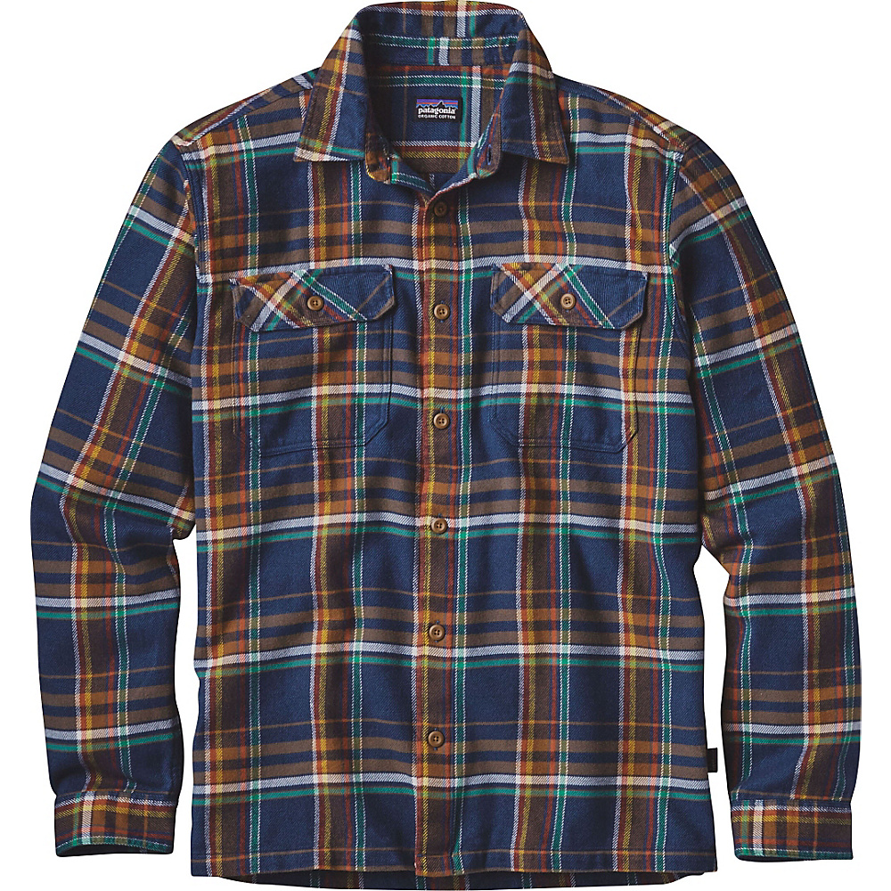 Patagonia Mens Long Sleeve Fjord Flannel XS Blue Ox Navy Blue Patagonia Men s Apparel