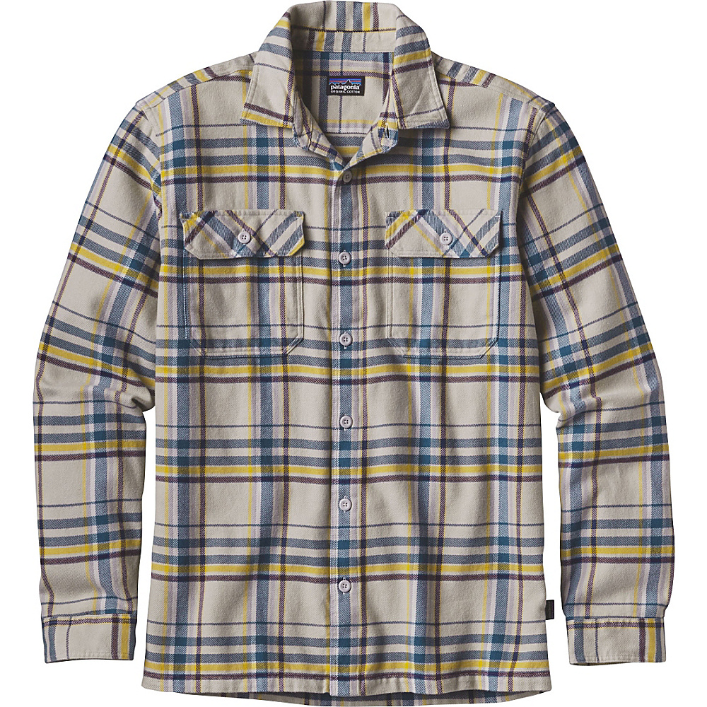 Patagonia Mens Long Sleeve Fjord Flannel XS Blue Ox Tailored Grey Patagonia Men s Apparel