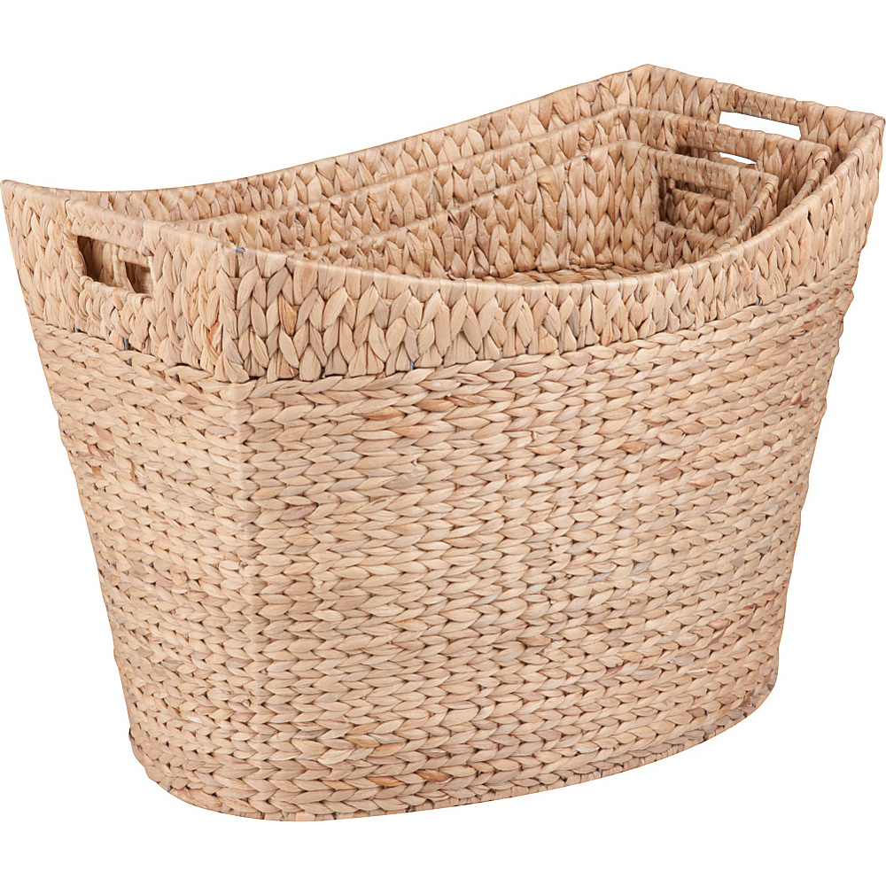 Honey Can Do 3 Piece Tall Natural Basket Set brown Honey Can Do All Purpose Totes