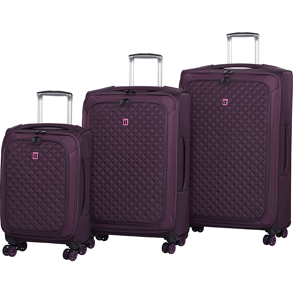 it luggage Quilt Lite 8 Wheel 3 Piece Set Potent Purple it luggage Luggage Sets