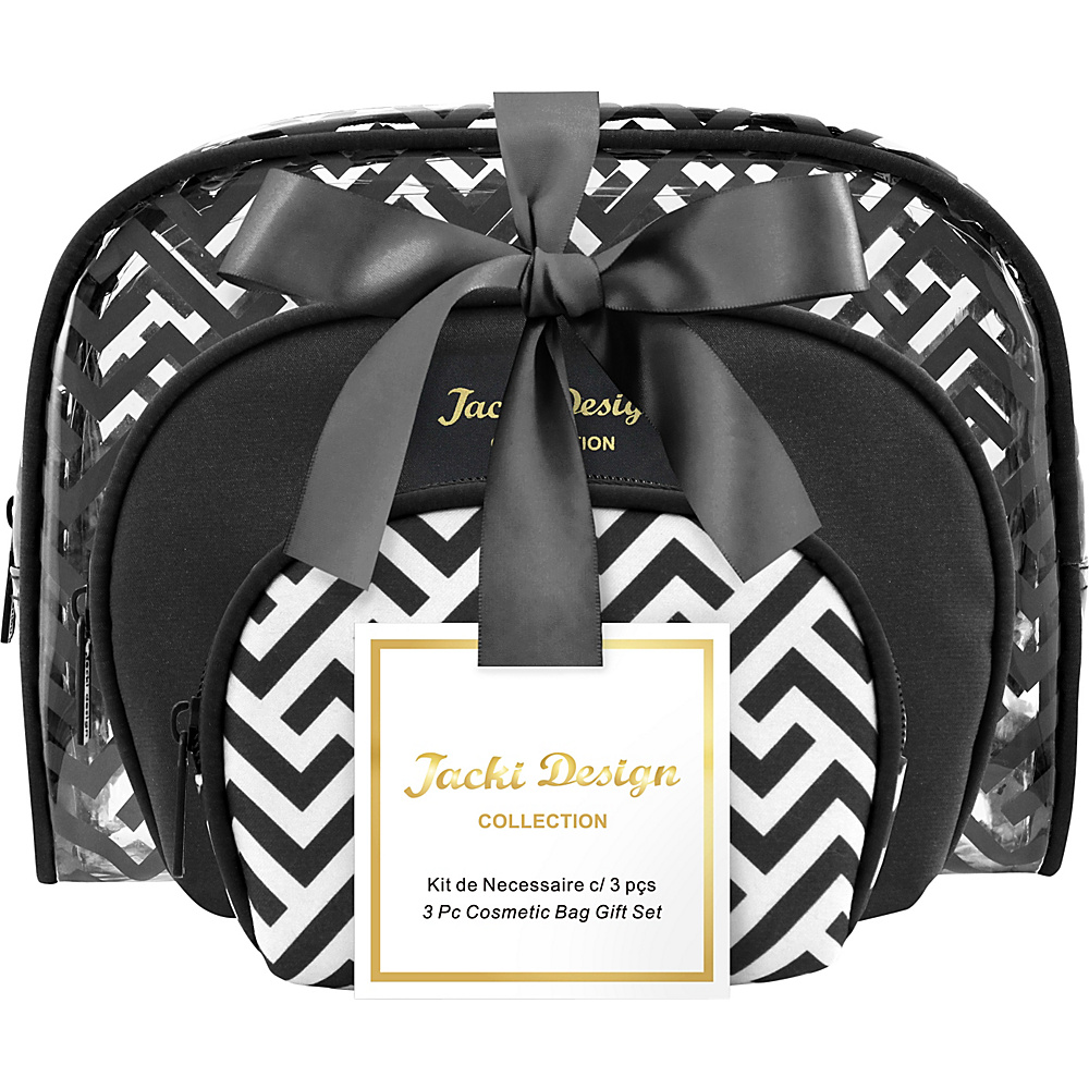 Jacki Design Contour 3 Piece Cosmetic Bag Set Black Jacki Design Women s SLG Other