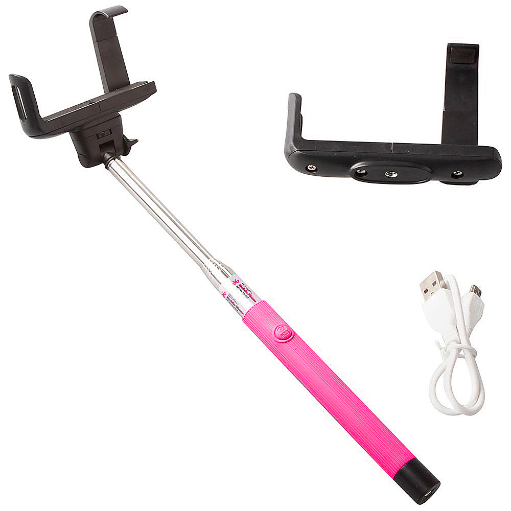 Koolulu Adjustable Wireless Monopod Bluetooth Selfie Stick with Remote Shutter Function Pink Koolulu Camera Accessories