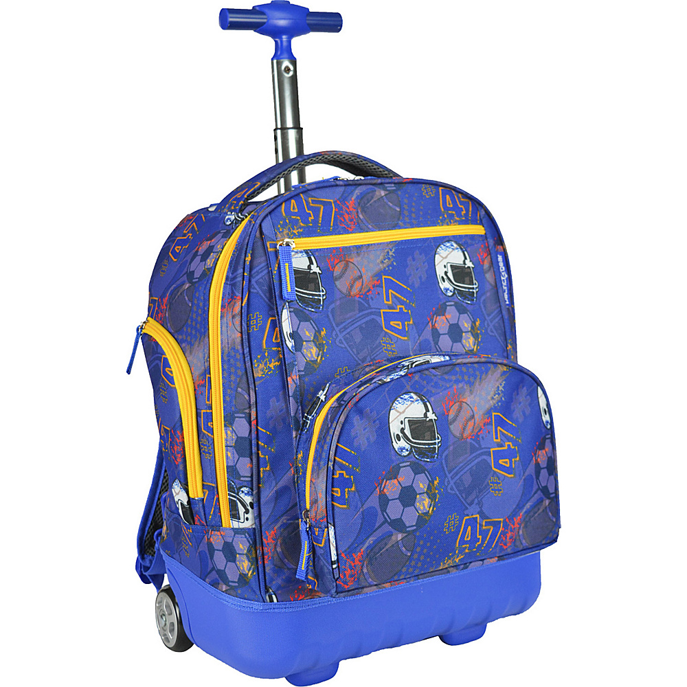Traveler s Choice Pacific Gear Treasureland Hybrid Lightweight Rolling Backpack Football Traveler s Choice Rolling Backpacks