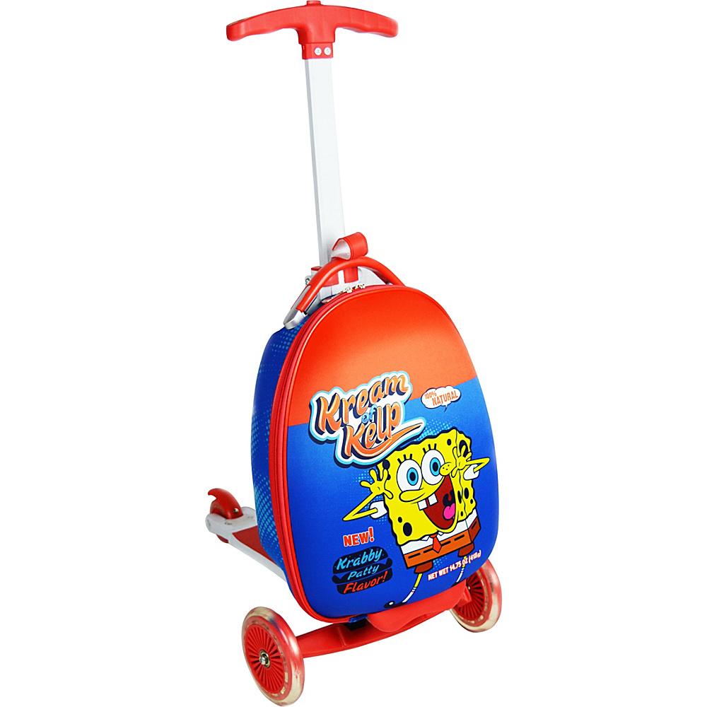 pb travel SpongeBob Scootie Kids Carry On with Foldable Scooter Attached Blue pb travel Softside Carry On