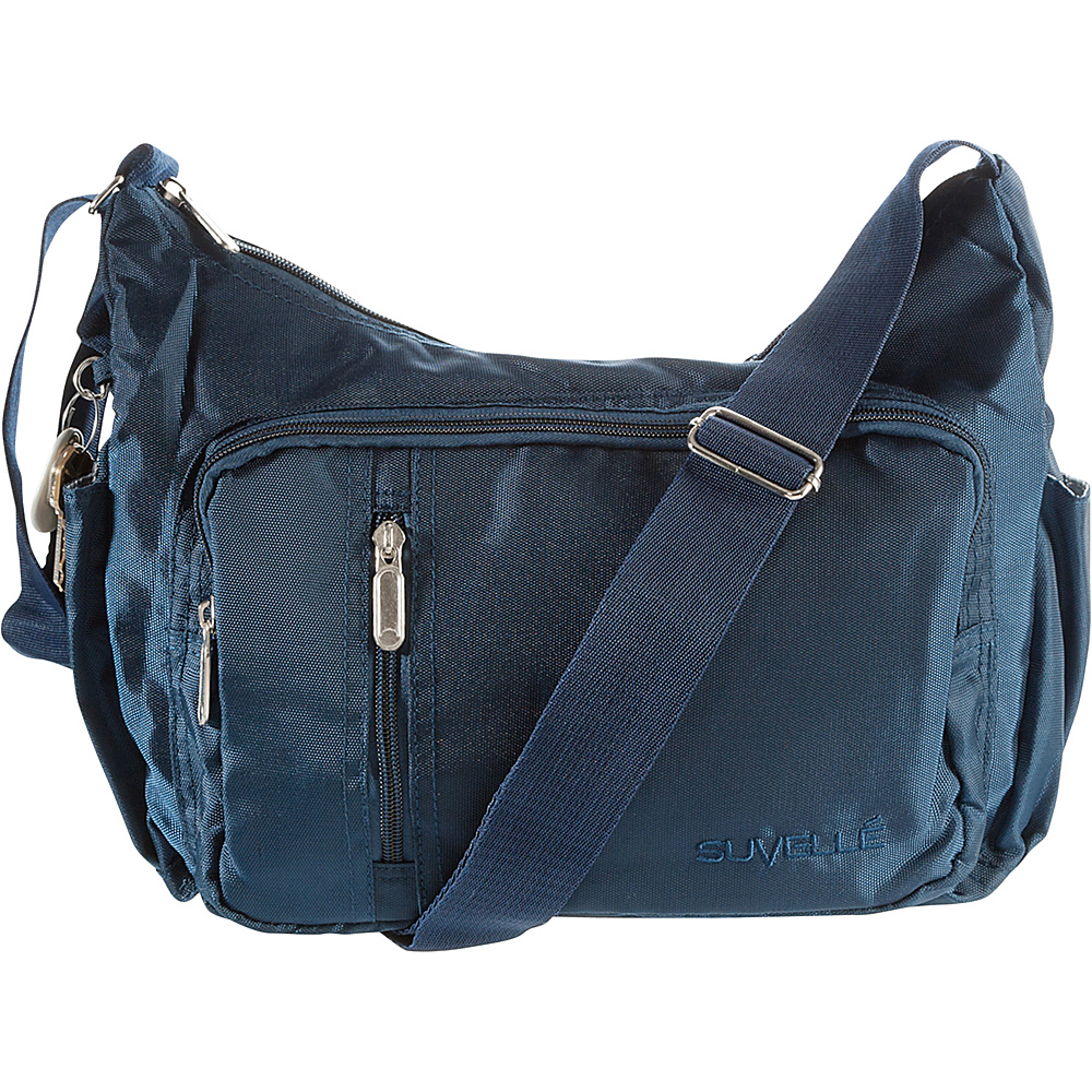 Suvelle Slouch Travel Everyday Shoulder Bag Navy Suvelle Fabric Handbags