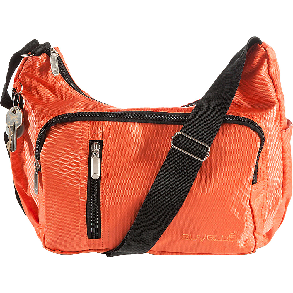 Suvelle Slouch Travel Everyday Shoulder Bag Orange Suvelle Fabric Handbags