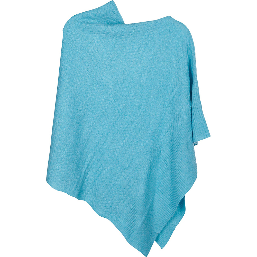 Kinross Cashmere Twisted Cable Drape Poncho Biscay Kinross Cashmere Women s Apparel