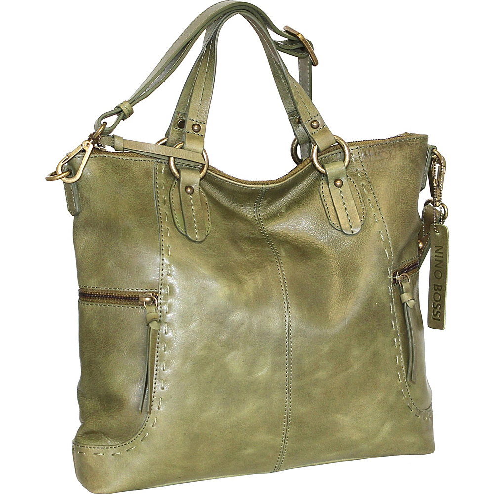 Nino Bossi Petunia Tote Green Nino Bossi Leather Handbags