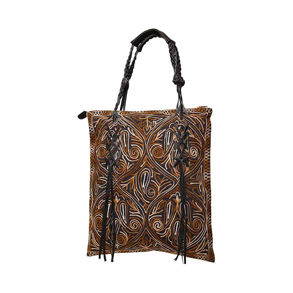 Ale by Alessandra Bambou Tote Brown Ale by Alessandra Fabric Handbags