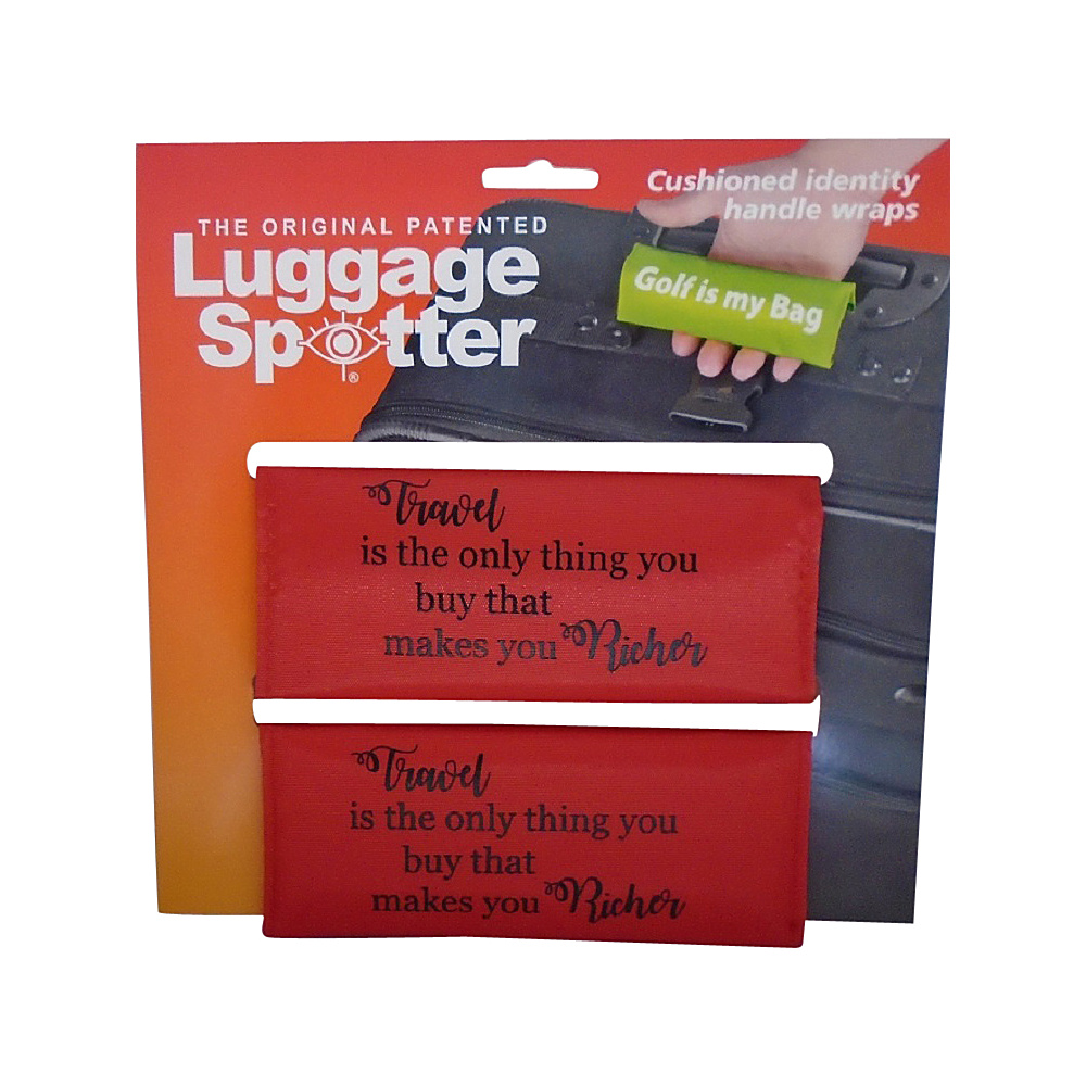 Luggage Spotters Fun Sayings 2 Pack Luggage Spotter Travel Makes You Richer Red Luggage Spotters Luggage Accessories
