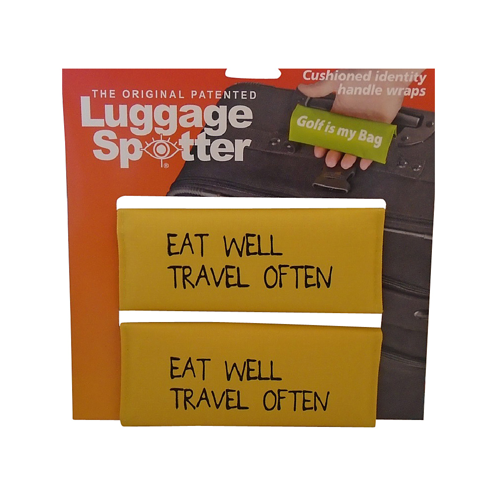 Luggage Spotters Fun Sayings 2 Pack Luggage Spotter Eat Well Travel Often Yellow Luggage Spotters Luggage Accessories