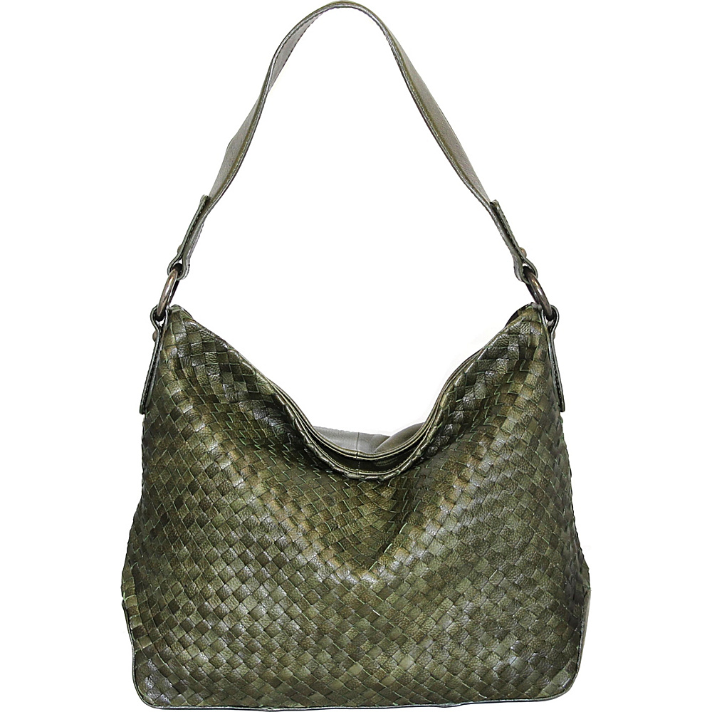 Nino Bossi Daisy Bloom Shoulder Bag Green Nino Bossi Leather Handbags