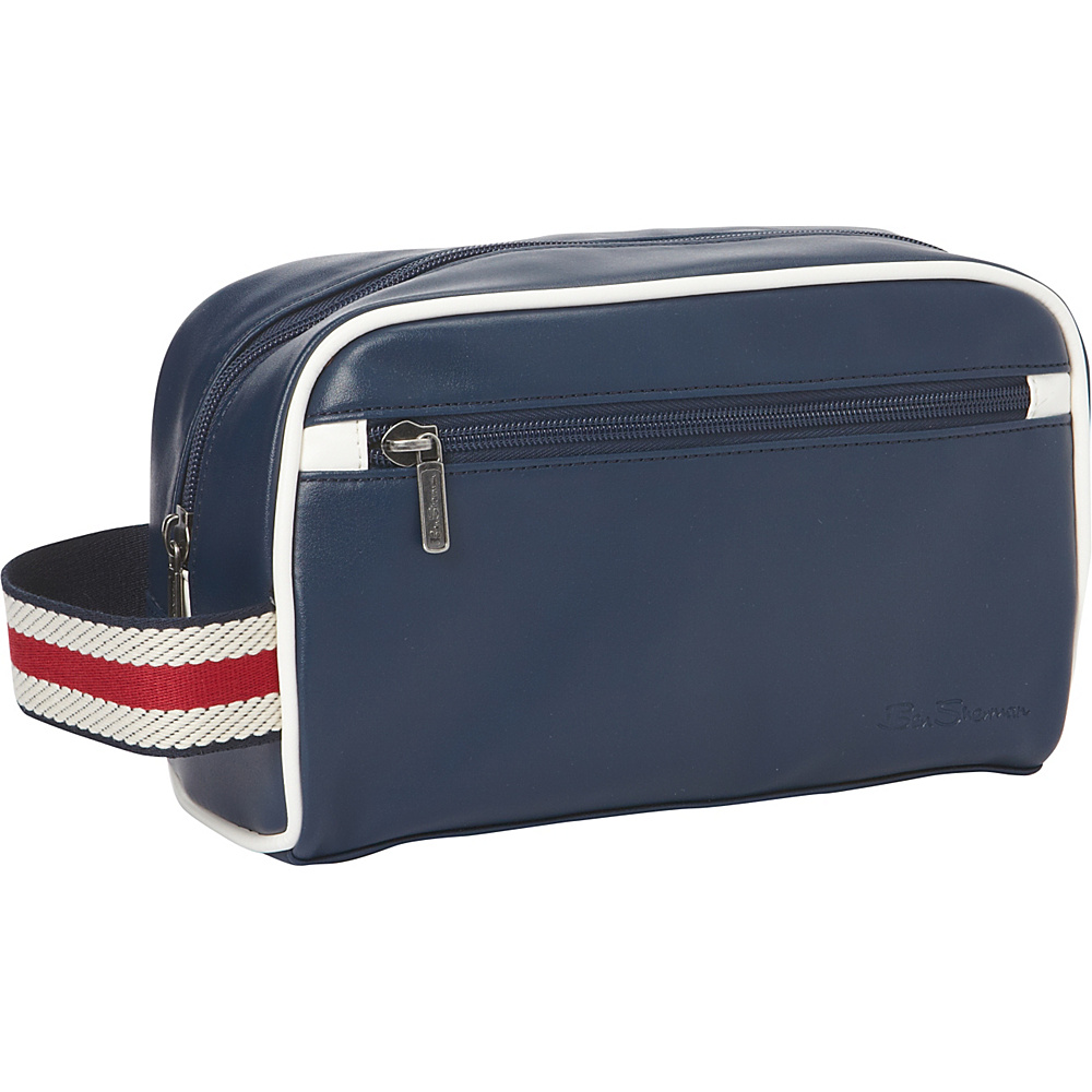 Ben Sherman Luggage Regent s Park Collection Single Compartment Top Zip Travel Kit Navy White Ben Sherman Luggage Toiletry Kits