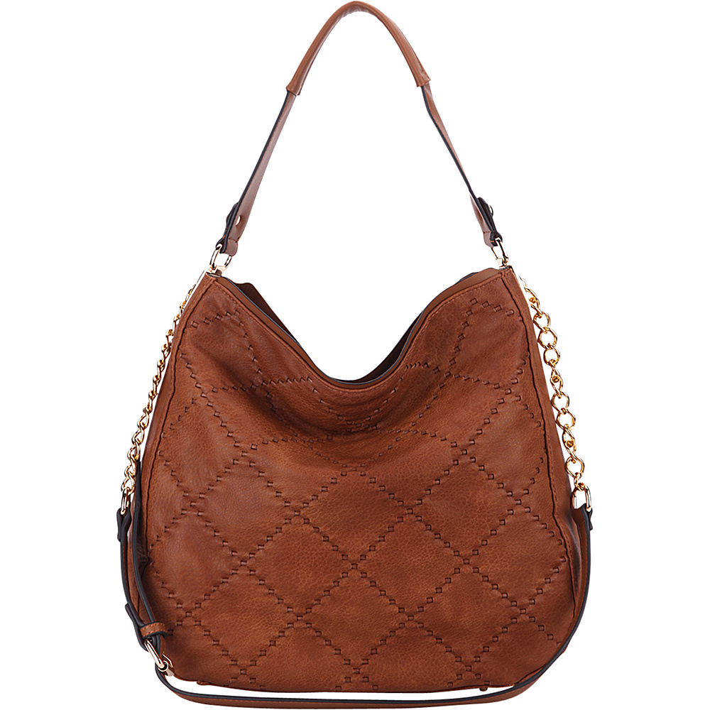 MKF Collection Dahlia Quilted Hobo By Mia K. Farrow Brown MKF Collection Manmade Handbags
