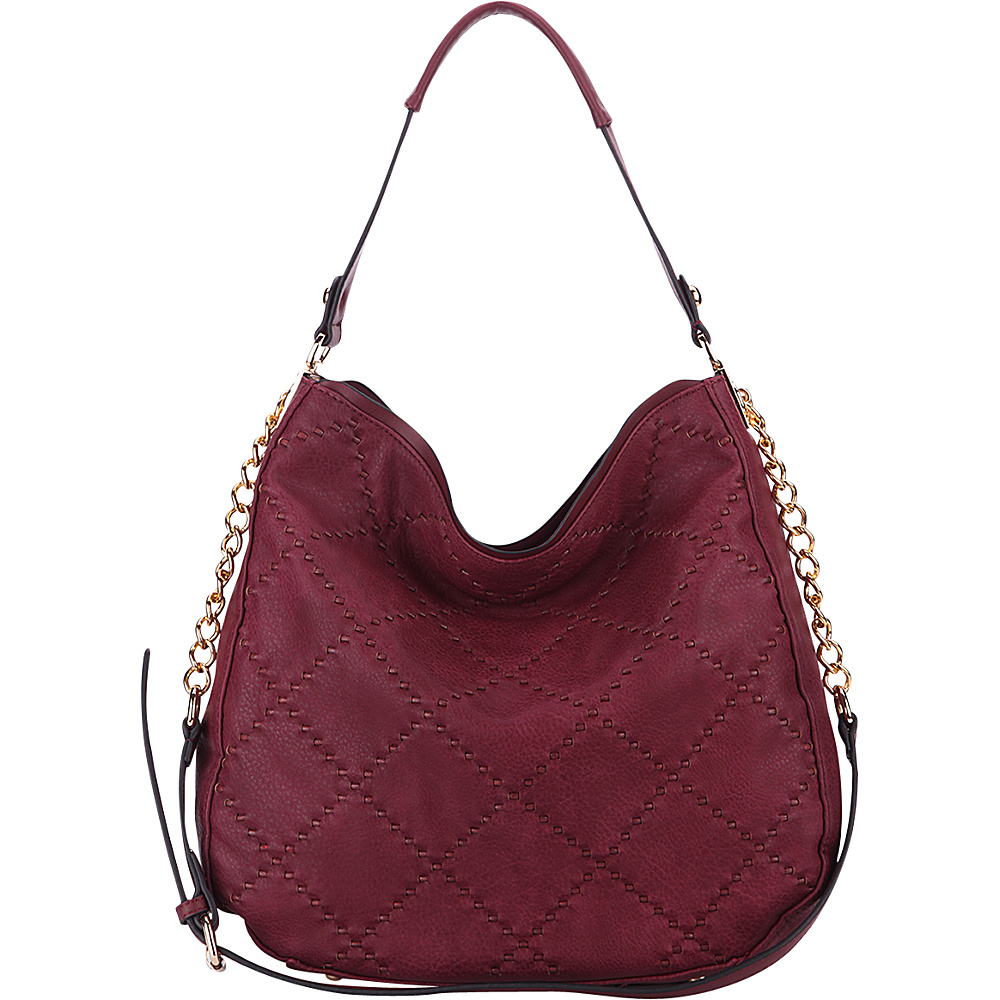 MKF Collection Dahlia Quilted Hobo By Mia K. Farrow Burgundy MKF Collection Manmade Handbags