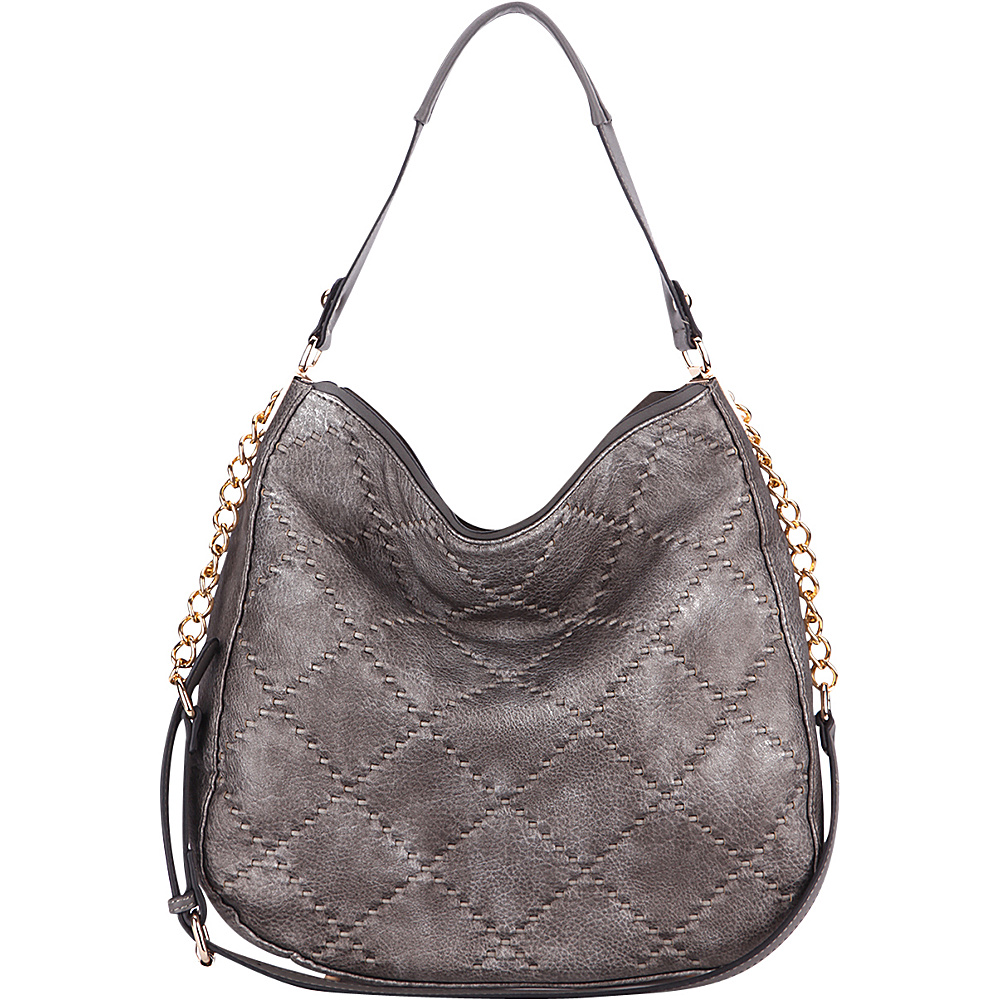 MKF Collection Dahlia Quilted Hobo By Mia K. Farrow Pewter MKF Collection Manmade Handbags