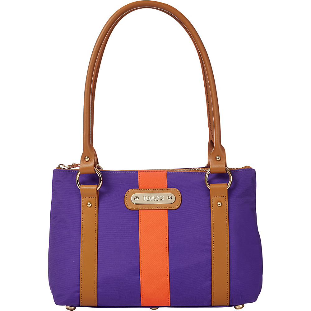 Davey s Small Stripe Tote Purple Orange Stripe Davey s Fabric Handbags