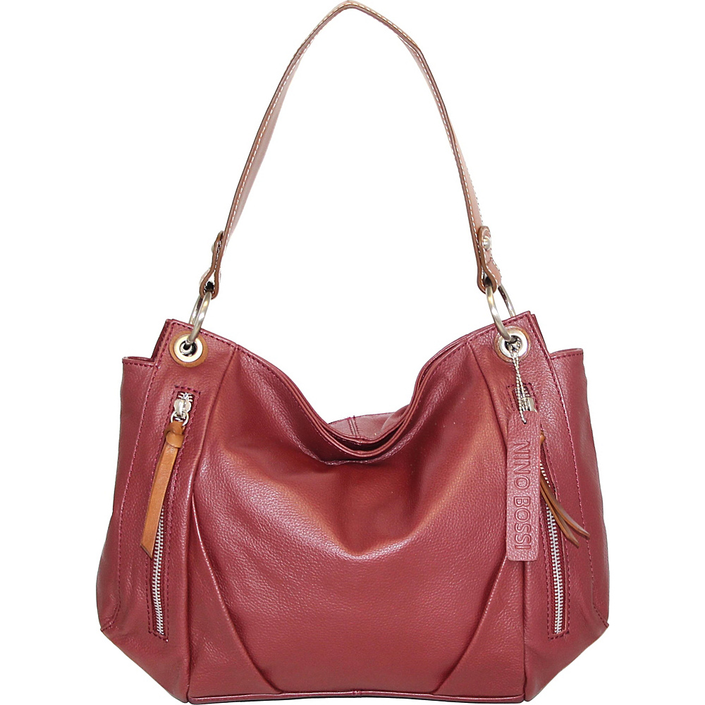 Nino Bossi Lilac Bloom Shoulder Bag Cabernet Nino Bossi Leather Handbags