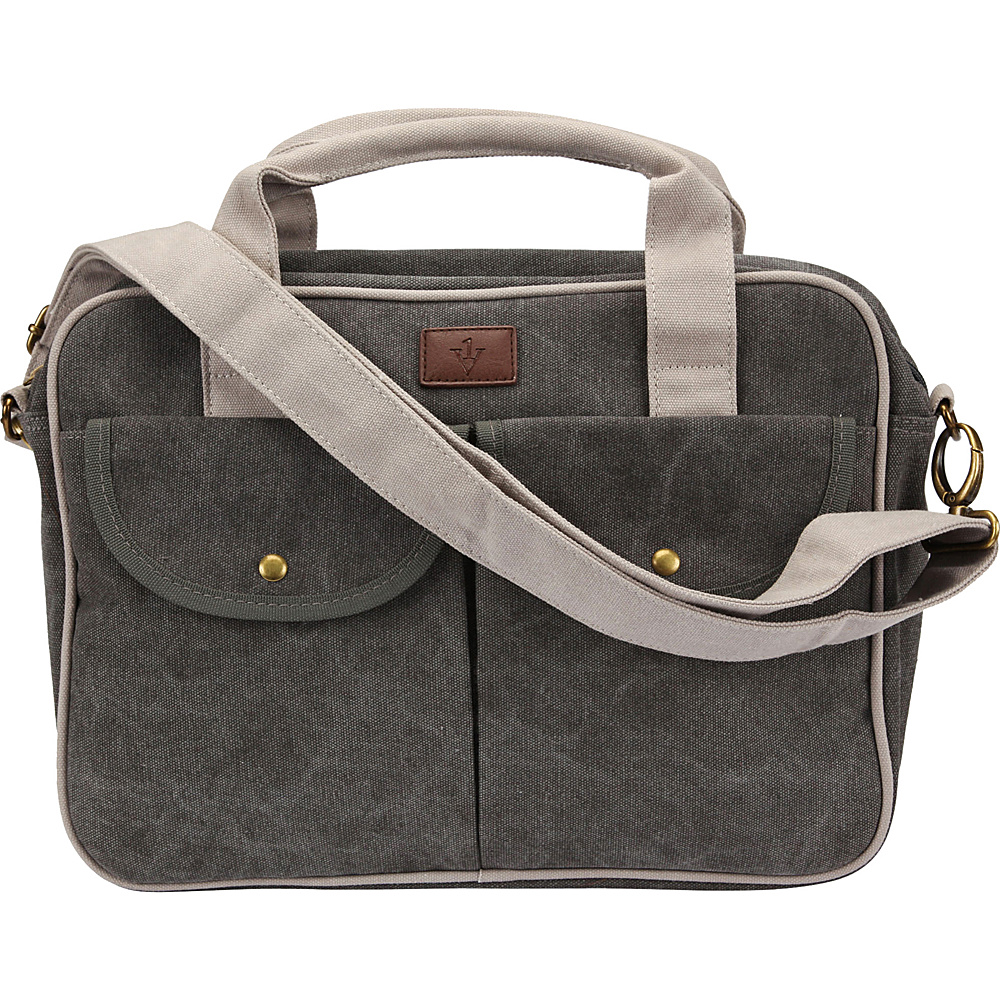 1Voice The Gentry Charging Messenger Bag with 10 000mAh Battery Built in Dark Grey 1Voice Messenger Bags
