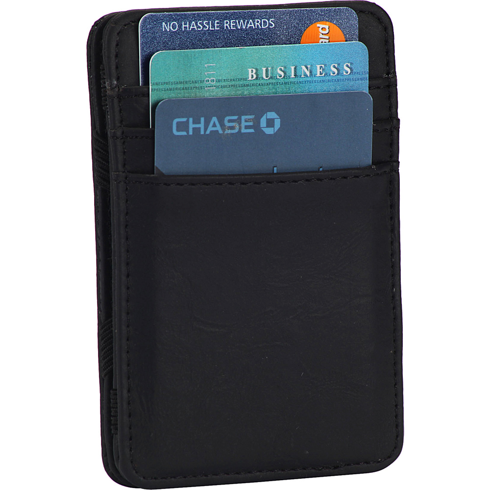 1Voice The Scholar RFID Blocking Canvas Magic Card Holder Wallet Smooth Black 1Voice Men s Wallets