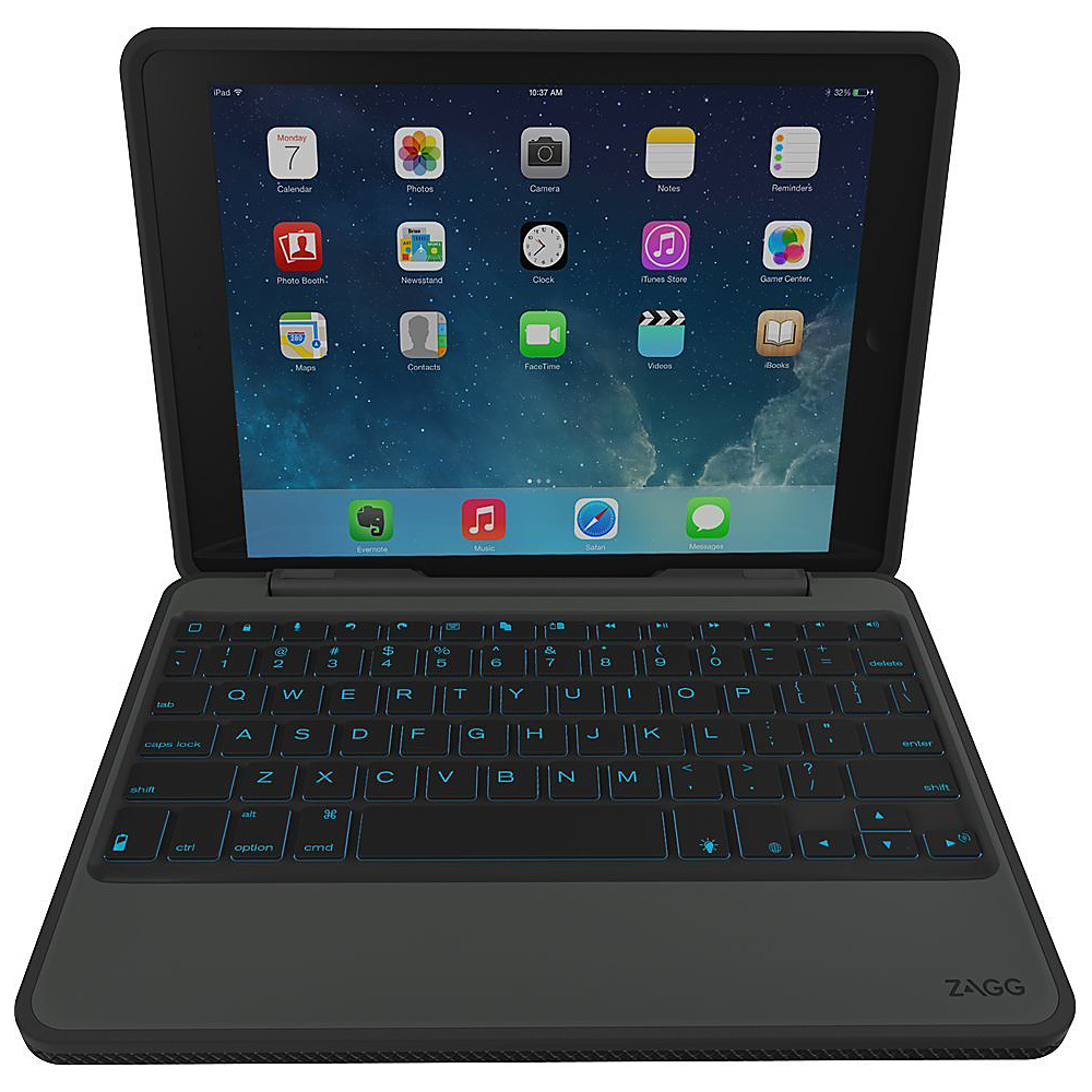 Zagg Rugged Durable Hinged Backlit Keyboard for iPad Air Black Zagg Electronic Cases