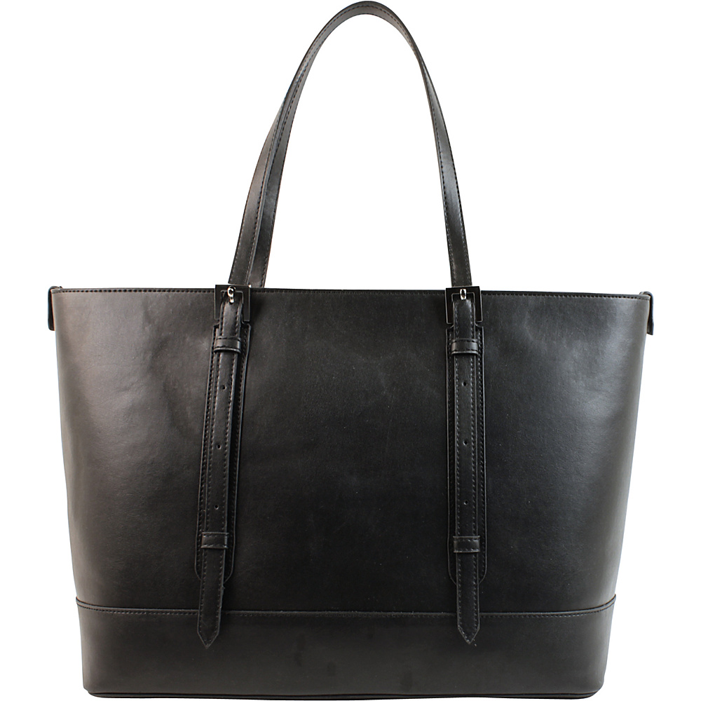 Emilie M Flynn Double Shoulder Bag Black Emilie M Manmade Handbags