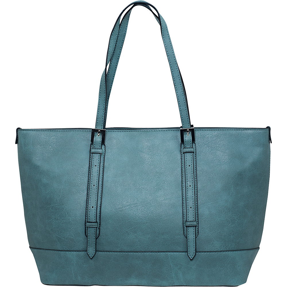 Emilie M Flynn Double Shoulder Bag Teal Emilie M Manmade Handbags