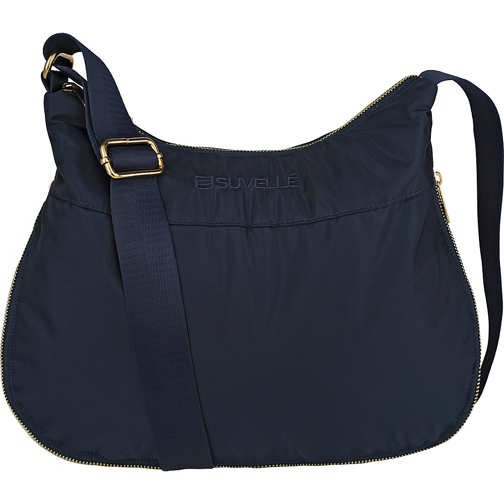 Suvelle RFID Expandable Travel Convertible Crossbody Bag Blue Suvelle Fabric Handbags