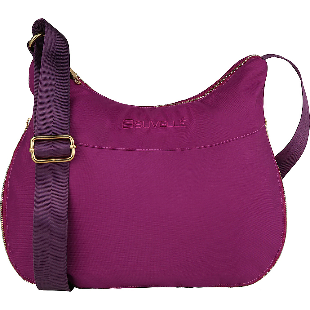 Suvelle RFID Expandable Travel Convertible Crossbody Bag Eggplant Suvelle Fabric Handbags