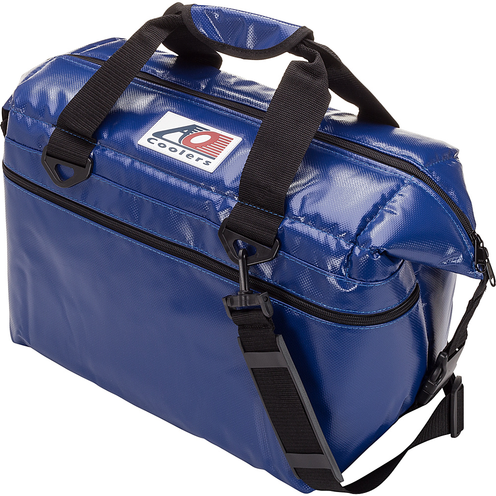 AO Coolers 24 Pack Vinyl Soft Cooler Royal Blue AO Coolers Outdoor Coolers