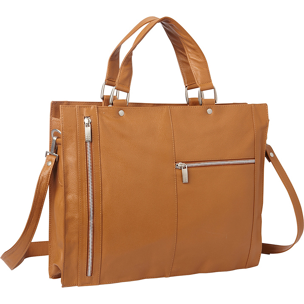 Piel Soft Sided Leather Portfolio Saddle Piel Women s Business Bags