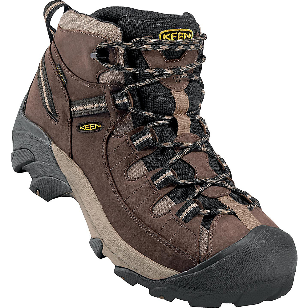 KEEN Mens Targhee II Mid Waterproof Hiking Boot 12 W Wide Shitake Brindle KEEN Men s Footwear