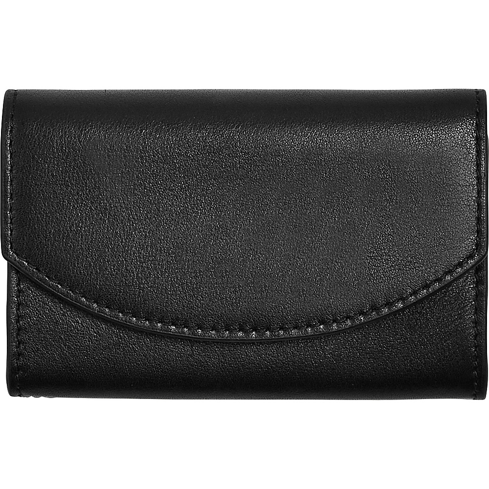 Skagen Leather Flap RFID Card Case Black Skagen Women s Wallets