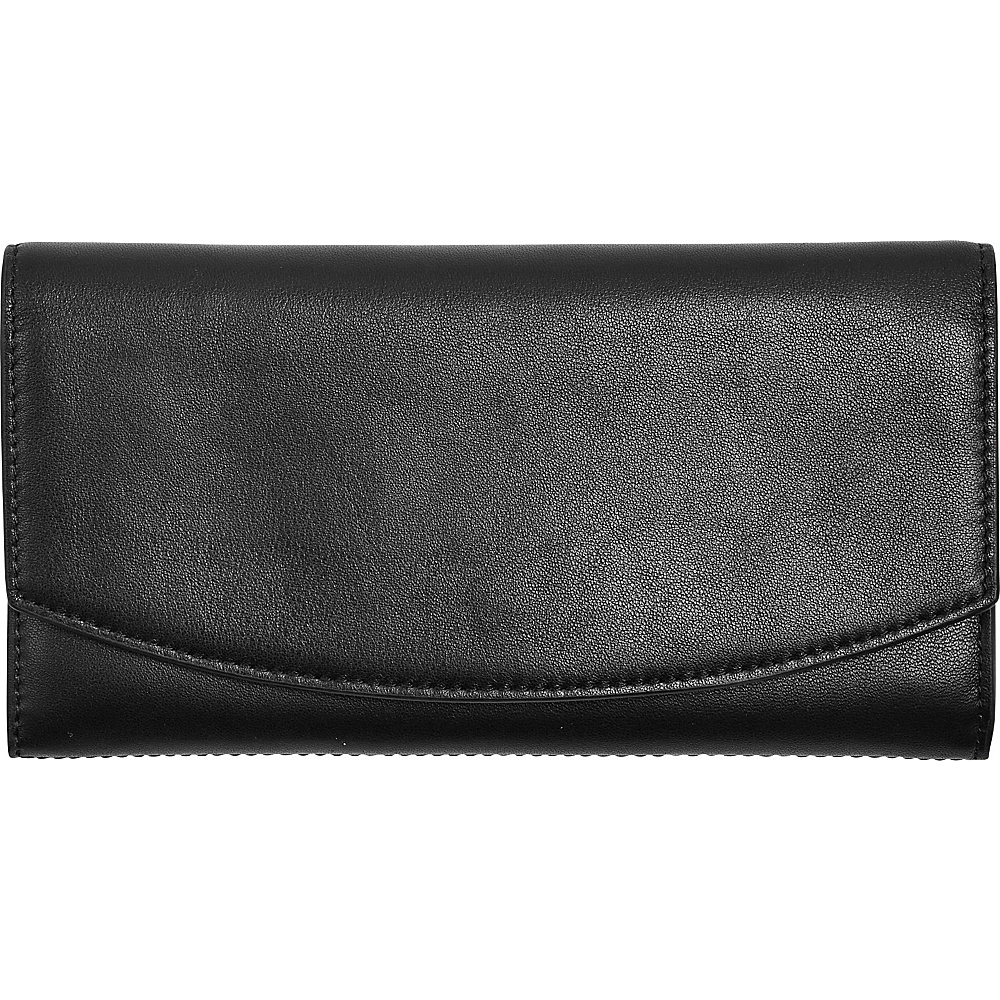 Skagen Continental Leather Flap RFID Wallet Black Skagen Women s Wallets