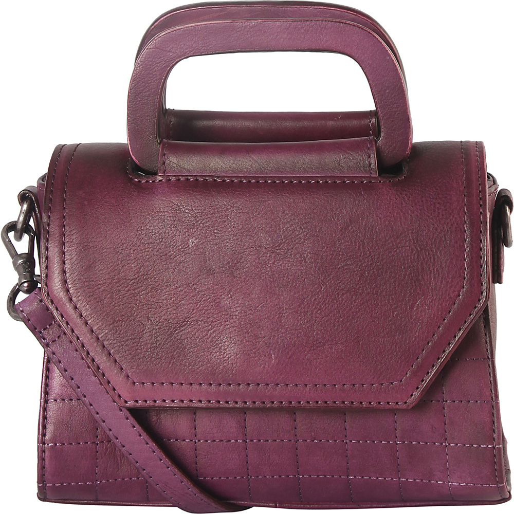 Diophy Quilted Medium Shoulder Bag Purple - Diophy Leather Handbags