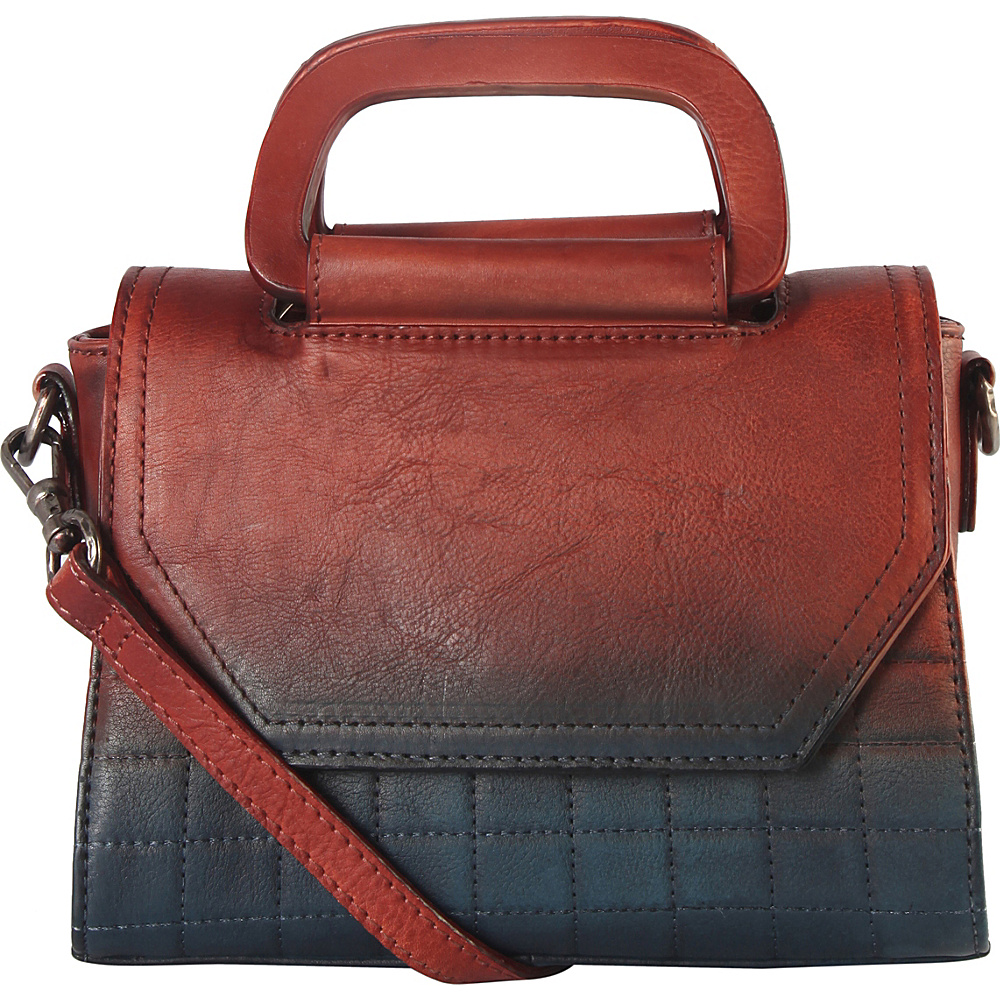 Diophy Quilted Medium Shoulder Bag Red/Blue - Diophy Leather Handbags