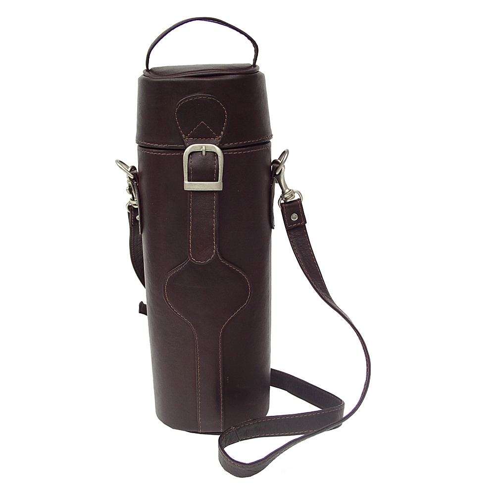 Piel Single Deluxe Wine Tote Carrier Chocolate