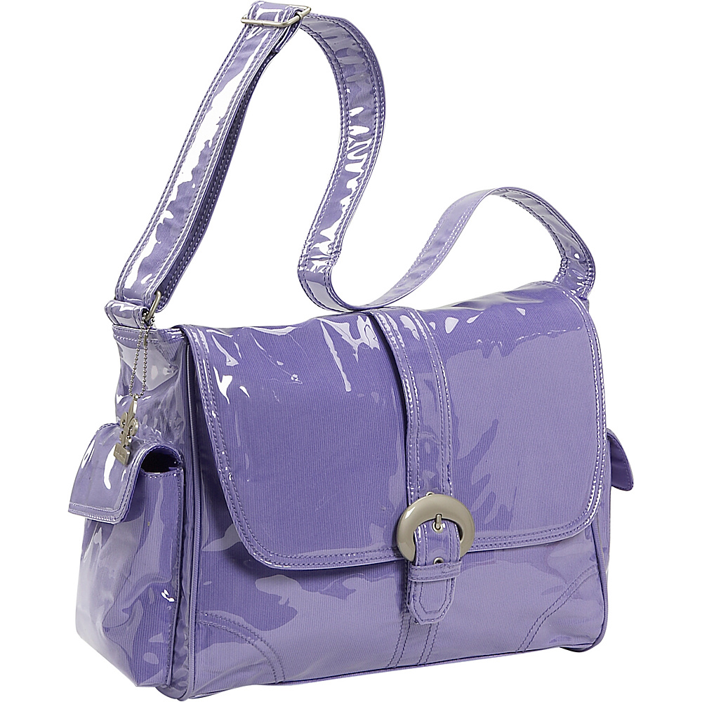 Kalencom Laminated Buckle Corduroy Diaper Bag Purple