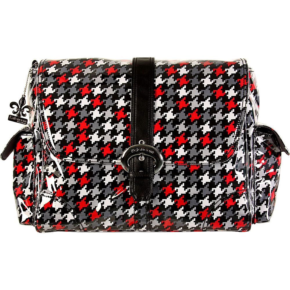 Kalencom Laminated Buckle Bag Houndstooth Black amp; Red Kalencom Diaper Bags Accessories