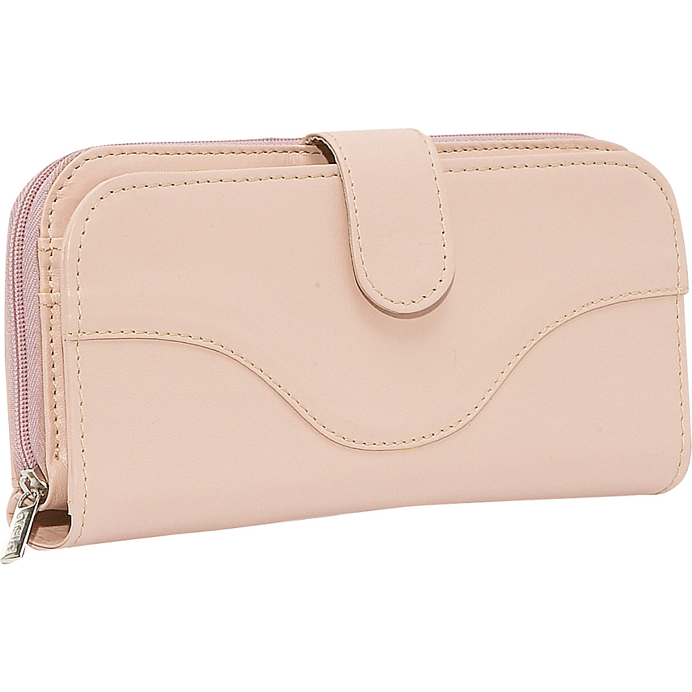 Piel Large Ladies Wallet Pastel Pink